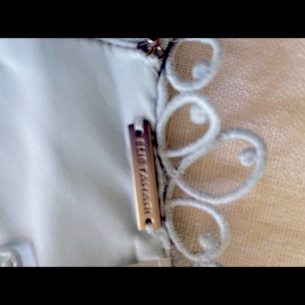 Tahari Blue Dress with intricate detail - Picture 3 of 4